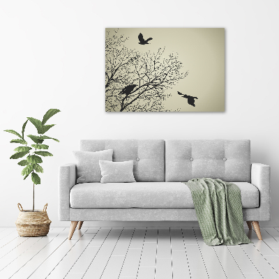 Cuadro metacrilato horizontal Cuervos en un árbol