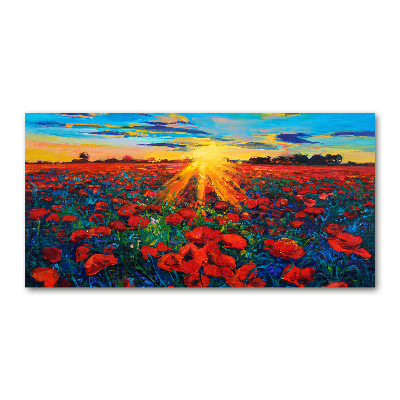 Foto en metacrilato horizontal Campo de amapolas