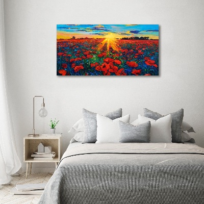 Foto en metacrilato horizontal Campo de amapolas