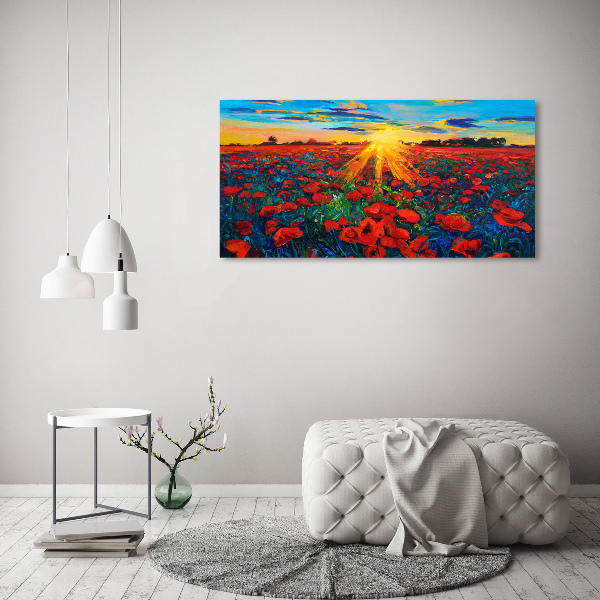 Foto en metacrilato horizontal Campo de amapolas