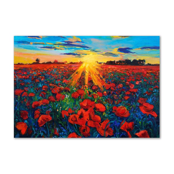 Foto en metacrilato horizontal Campo de amapolas