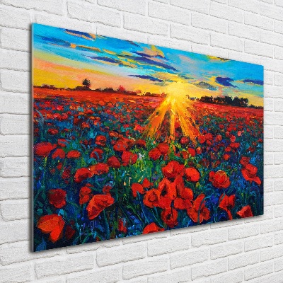 Foto en metacrilato horizontal Campo de amapolas