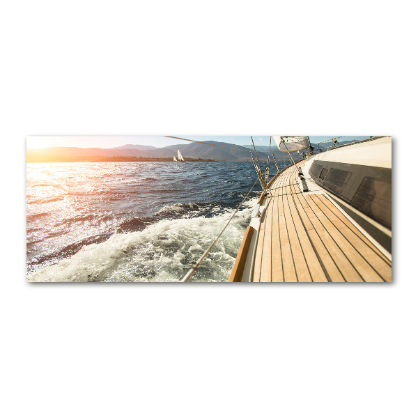 Pintura en acrílico horizontal Un velero en el mar