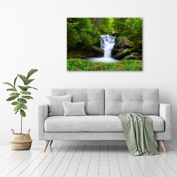 Cuadro metacrilato horizontal Cascada en el bosque