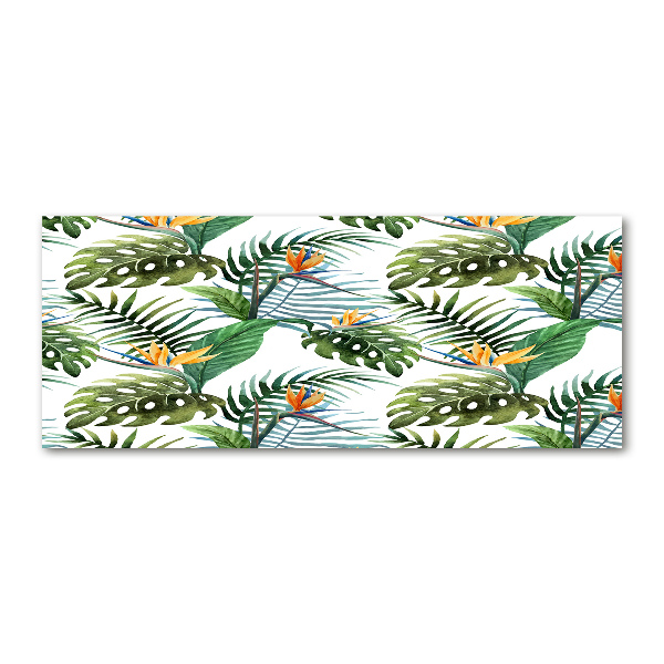 Cuadro acrílico horizontal flores tropicales