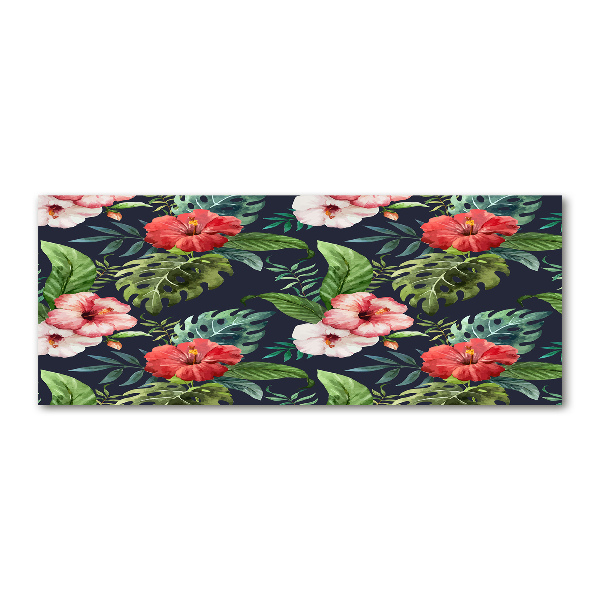 Pintura en acrílico horizontal flores tropicales