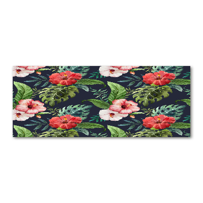 Pintura en acrílico horizontal flores tropicales