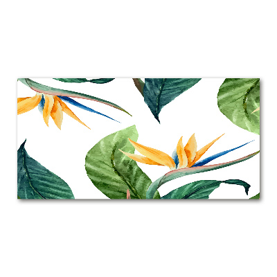 Cuadro metacrilato horizontal flores tropicales