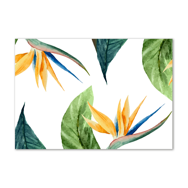 Cuadro metacrilato horizontal flores tropicales