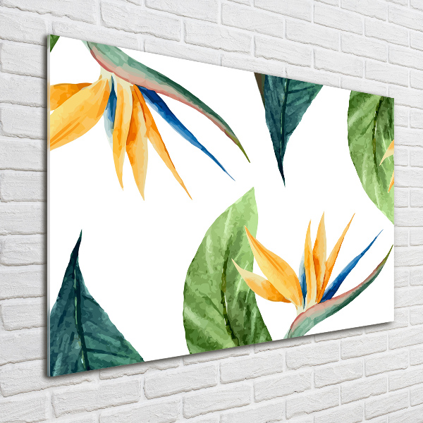 Cuadro metacrilato horizontal flores tropicales