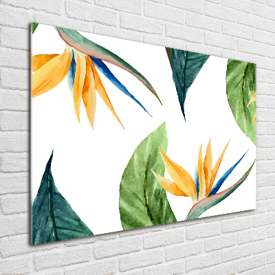 Cuadro metacrilato horizontal flores tropicales