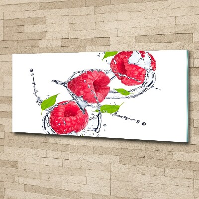 Pintura en acrílico horizontal Frambuesa y agua