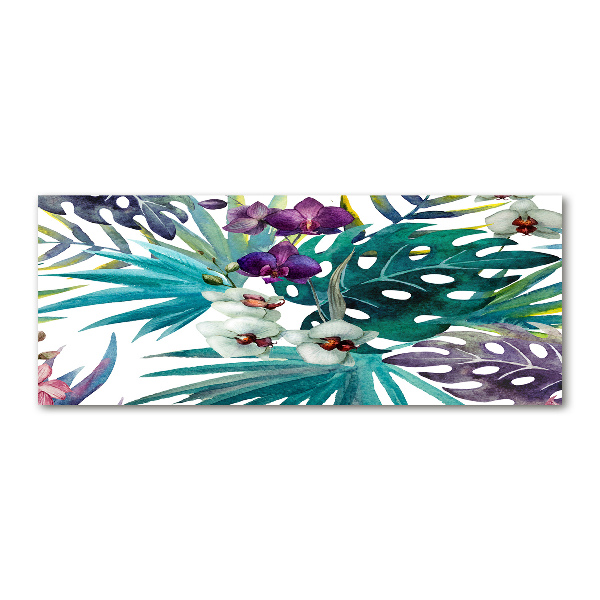 Cuadro metacrilato horizontal flores tropicales