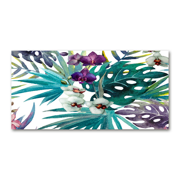 Cuadro metacrilato horizontal flores tropicales