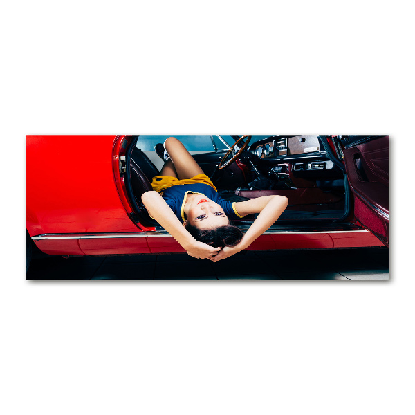 Cuadro acrílico horizontal Mujer en el coche