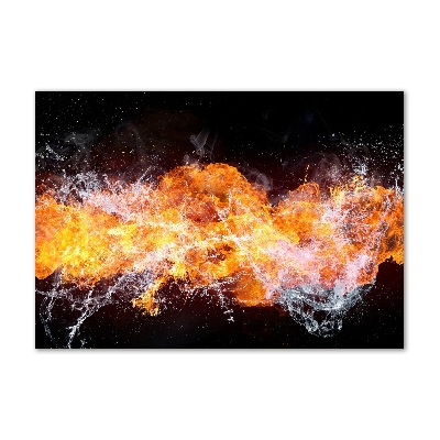 Cuadro acrílico horizontal Fuego contra agua