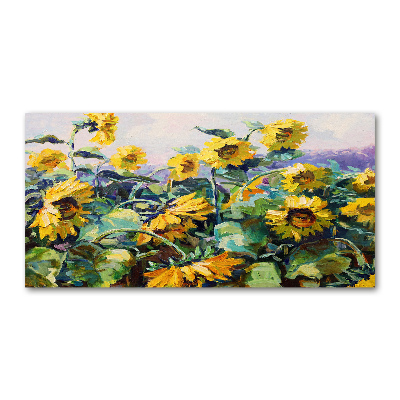 Pintura en acrílico horizontal Girasoles
