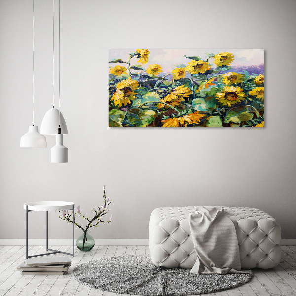 Pintura en acrílico horizontal Girasoles