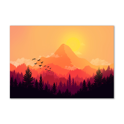 Cuadro acrílico horizontal paisaje de montaña