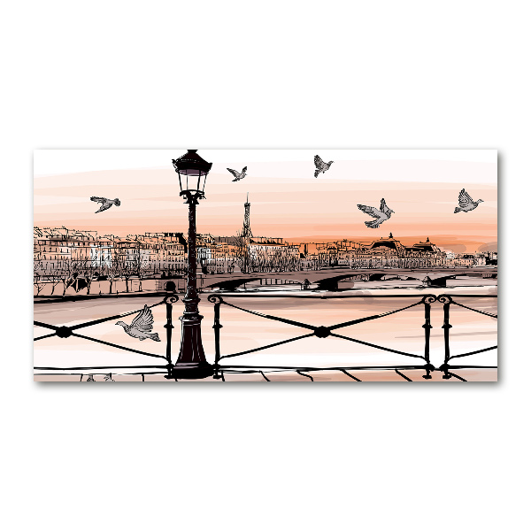 Cuadro acrílico horizontal Crepúsculo en París