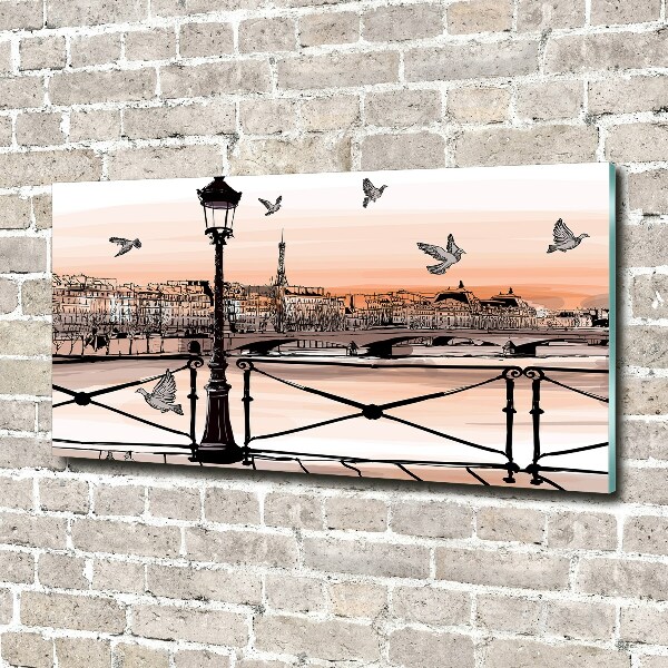 Cuadro acrílico horizontal Crepúsculo en París