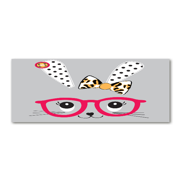 Pintura en acrílico horizontal Conejo con gafas