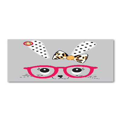 Pintura en acrílico horizontal Conejo con gafas