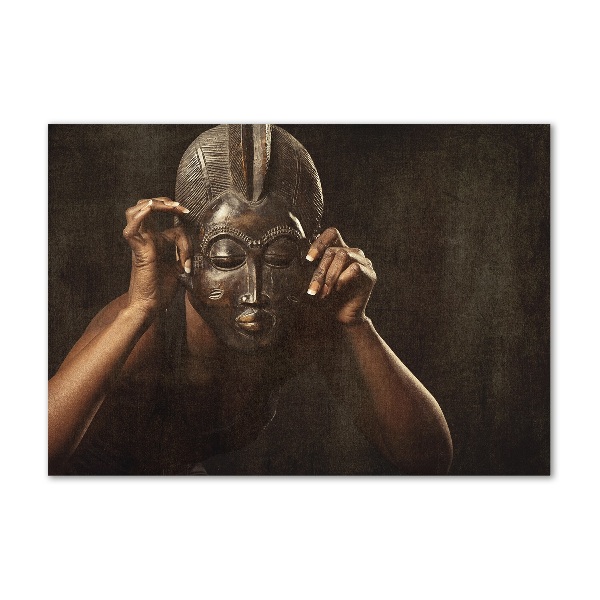 Pintura en acrílico horizontal Máscara africana