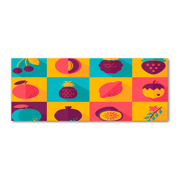 Foto en metacrilato horizontal Iconos de frutas