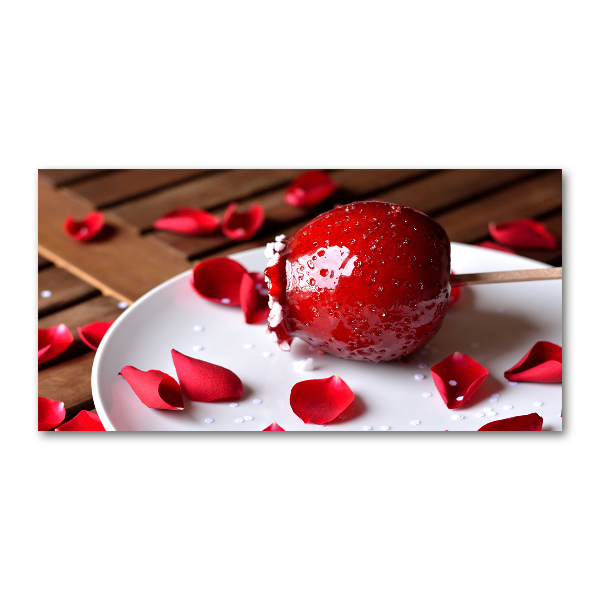 Cuadro acrílico horizontal Manzana en un palito