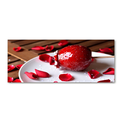 Cuadro acrílico horizontal Manzana en un palito