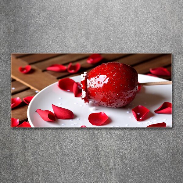 Cuadro acrílico horizontal Manzana en un palito