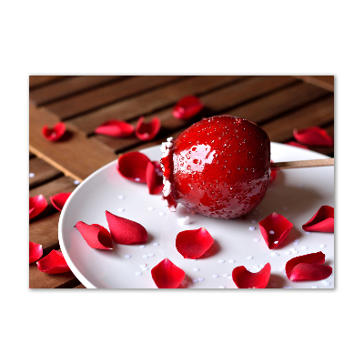 Cuadro acrílico horizontal Manzana en un palito