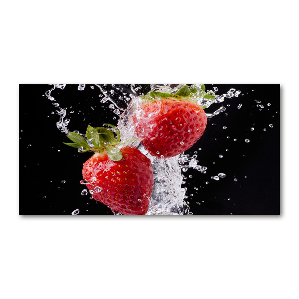 Cuadro acrílico horizontal Fresas y agua