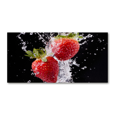 Cuadro acrílico horizontal Fresas y agua