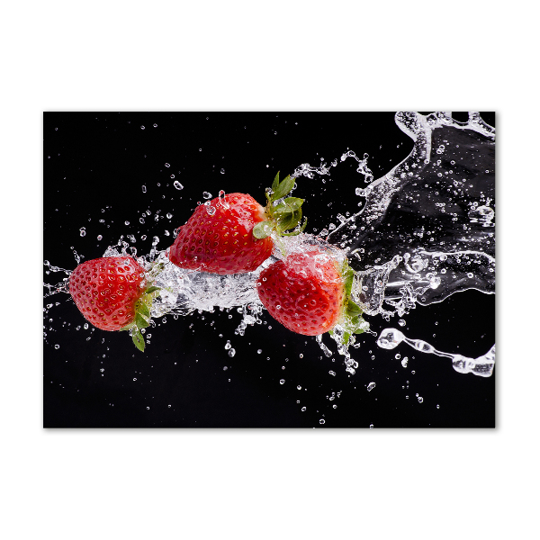 Cuadro acrílico horizontal Fresas y agua