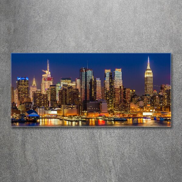 Foto en metacrilato horizontal Manhattan de noche