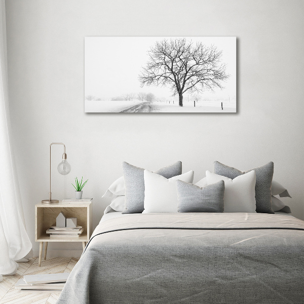Pintura en acrílico horizontal Árbol en invierno
