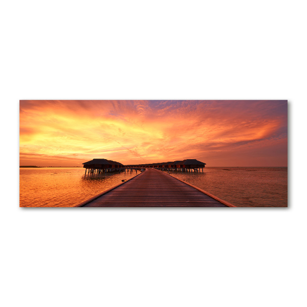 Cuadro acrílico horizontal Bungalows en Maldivas
