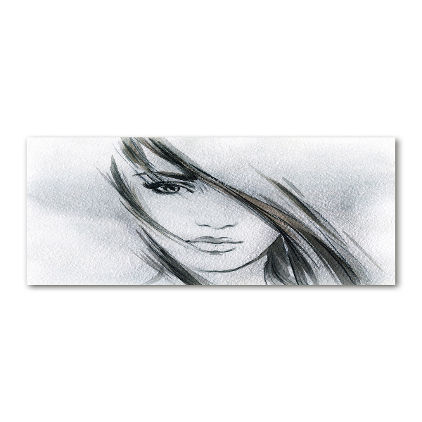 Pintura en acrílico horizontal Retrato de una mujer