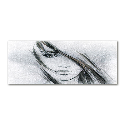 Pintura en acrílico horizontal Retrato de una mujer