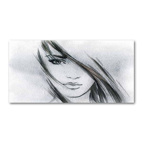 Pintura en acrílico horizontal Retrato de una mujer