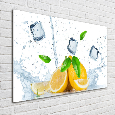 Cuadro metacrilato horizontal Limones con hielo