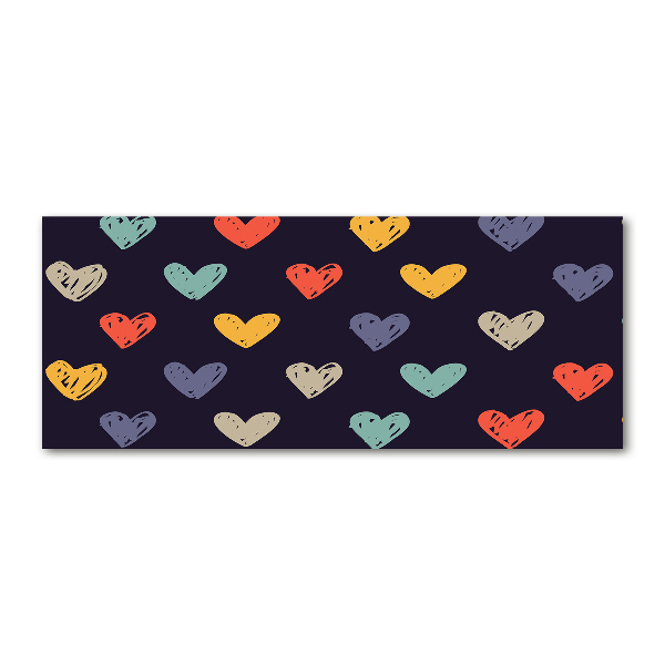 Pintura en acrílico horizontal Corazones de colores
