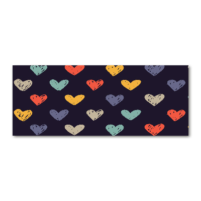 Pintura en acrílico horizontal Corazones de colores