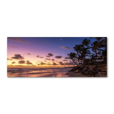 Pintura en acrílico horizontal Atardecer en la playa