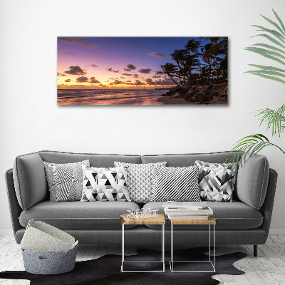 Pintura en acrílico horizontal Atardecer en la playa