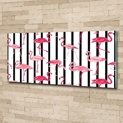 Cuadro metacrilato horizontal flamencos rayados