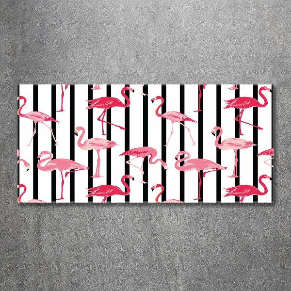 Cuadro metacrilato horizontal flamencos rayados