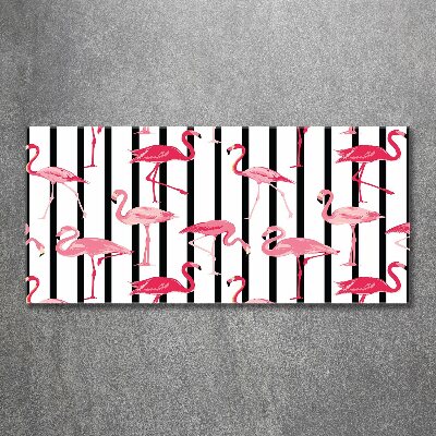 Cuadro metacrilato horizontal flamencos rayados